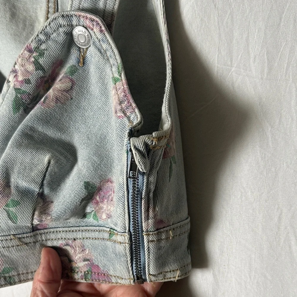 Wild Fable Floral Denim Crop Top